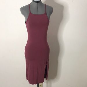 Plum Slit Bodycon Dress